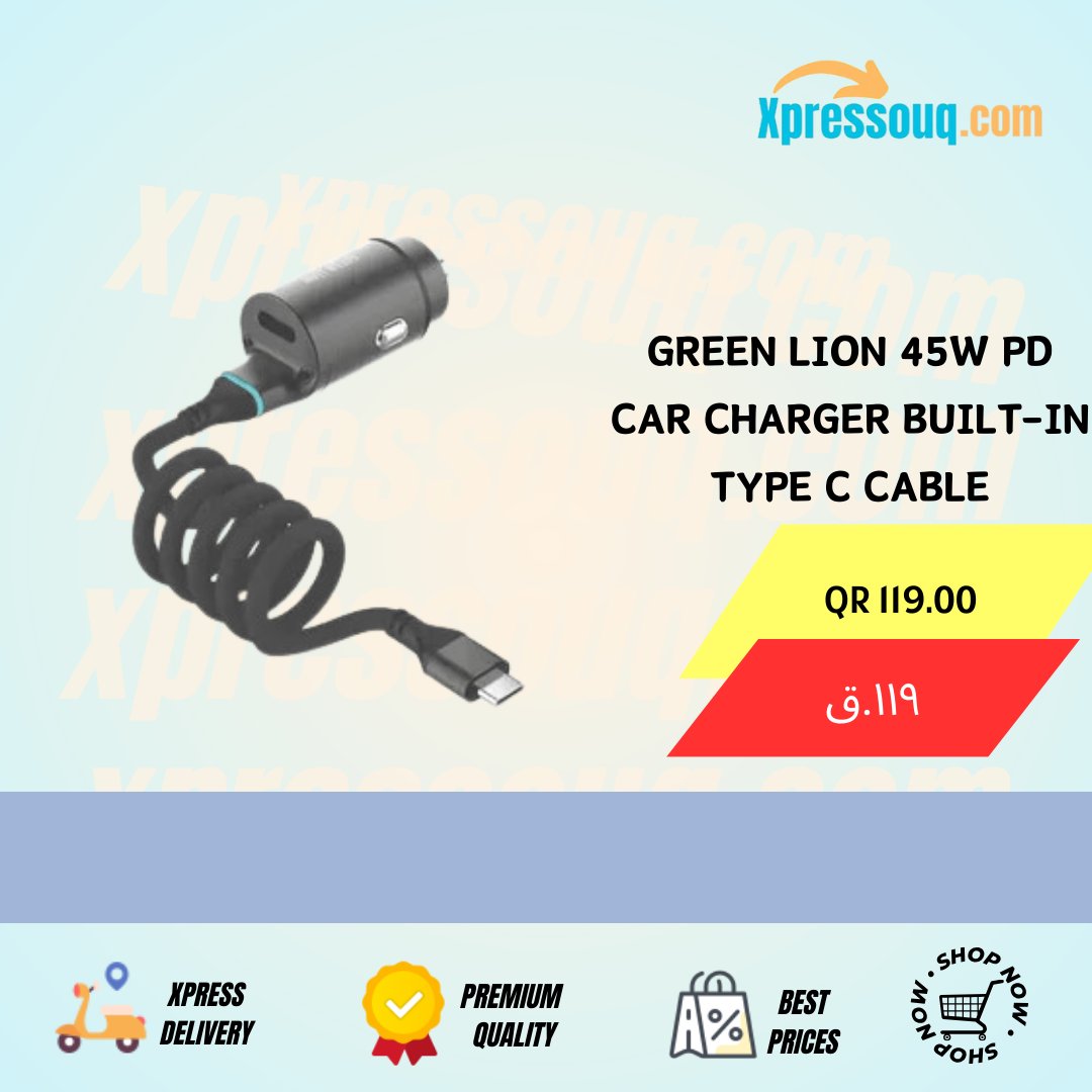 Power up on the go with Green Lion's 45W PD Car Charger🚗⚡ Green Lion Car Charger Fast Charge

🎯Order Now @ Just QR 119 only 🏃🏻‍
💸Cash on Delivery💸
🚗xpress Delivery🛻

xpressouq.com/products/green…

#GreenLion #CarCharger #PDCharger #TypeCCable #FastCharging #CarEssentials