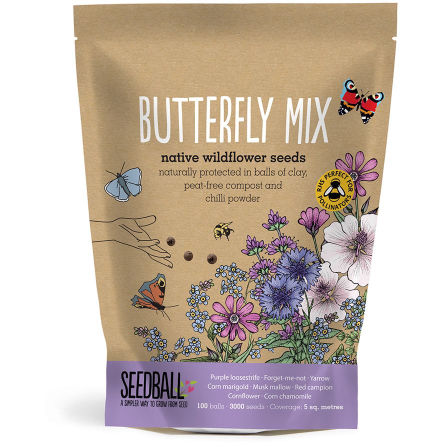 OFFER!!! A mix of native wildflowers that are perfect for butterflies! This lovely collection of mostly purple, pink and blue flowers is designed to attract butterflies to our gardens, balconies and window boxes seedball.co.uk/product/butter…