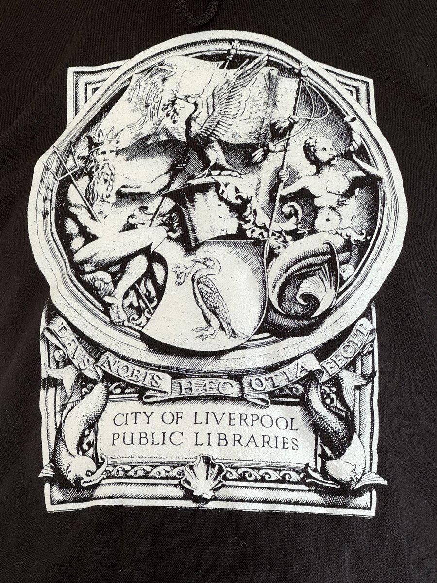 For a talk in the wonderful Liverpool Library I was presented with a black hoody proudly fronted with this magnificent coat of arms and TWO Liver Birds..I feel a 🎼 whistle coming on!