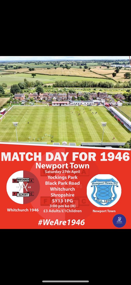 Last home game of the season as we welcome @NewportTownFC23 to Yockings park! Can we make it 5 wins, from 5 games 🤞 Bar 46 will be open as usual, come along and support the lads! #weare1946