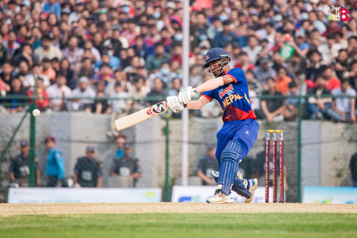 One of the great wins in Nepali cricketing history over a very strong West Indies side in front of 20,000+ with a truly unforgettable captain's innings from Rohit Paudel with 112 off 54 balls as Nepal chase down 204 to go 1-0 up in the series!!🇳🇵 Over 265,000 people online too!