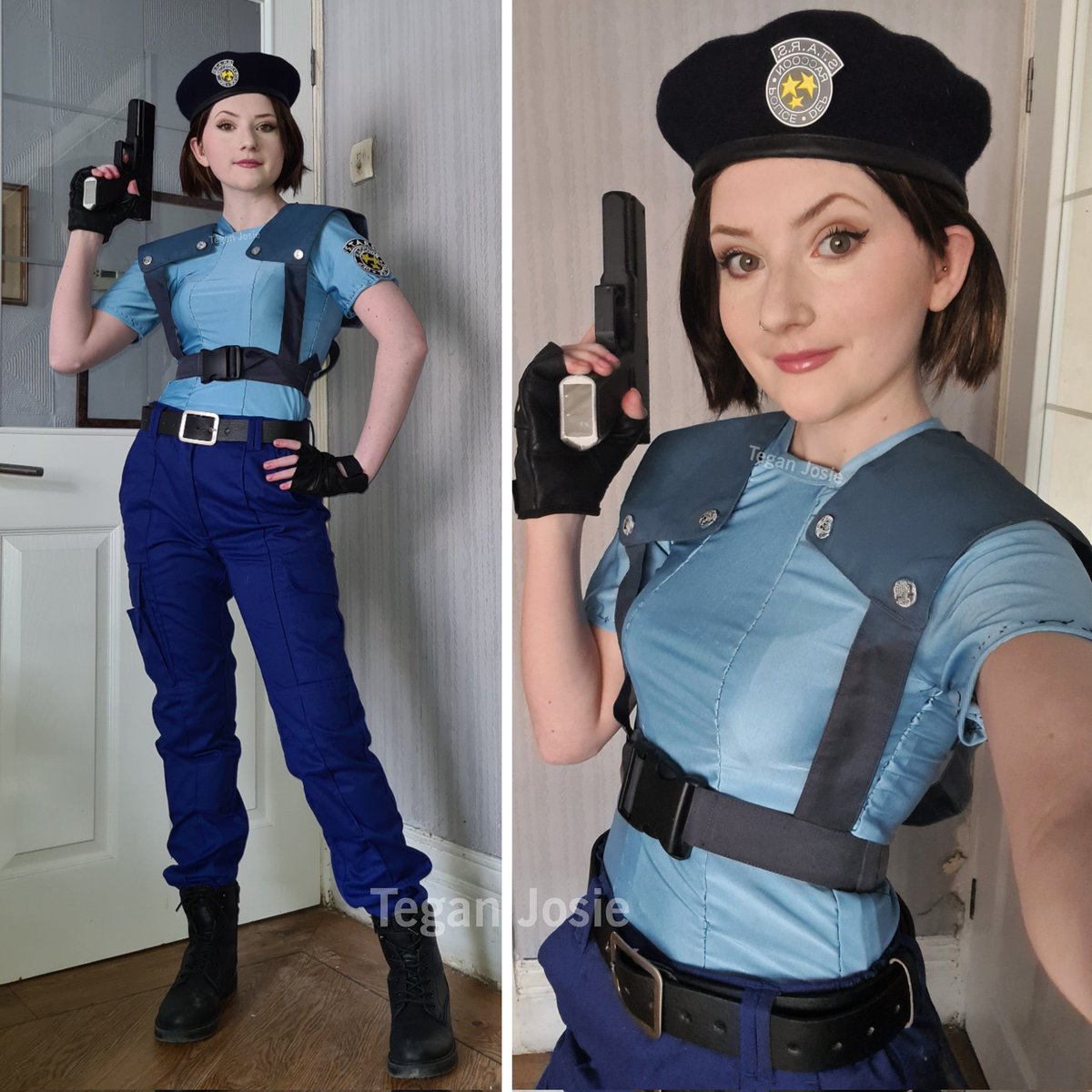 Jill Valentine is comic con ready! 💙 If you stumble upon this S.T.A.R.S officer today, say hi 😄👋 It's only a local because I'm very shy, and this is my second time cosplaying out in public. I want to attend larger conventions to build my confidence soon! 🥹