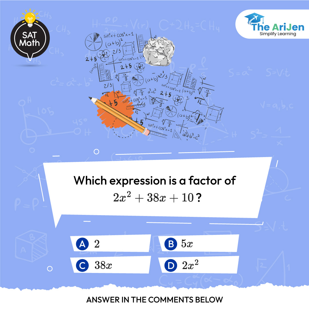 🧠 Let's put our math skills to the test! 📐 
Can you solve this equation? 

Drop your answer in the comments below and let's see who gets it right! 💡 

#TheAriJen #SATPre #DigitalSAT #Mathquiz #MathChallenge #ProblemSolving #maths #math #test #quiz #quiztime #mathtest