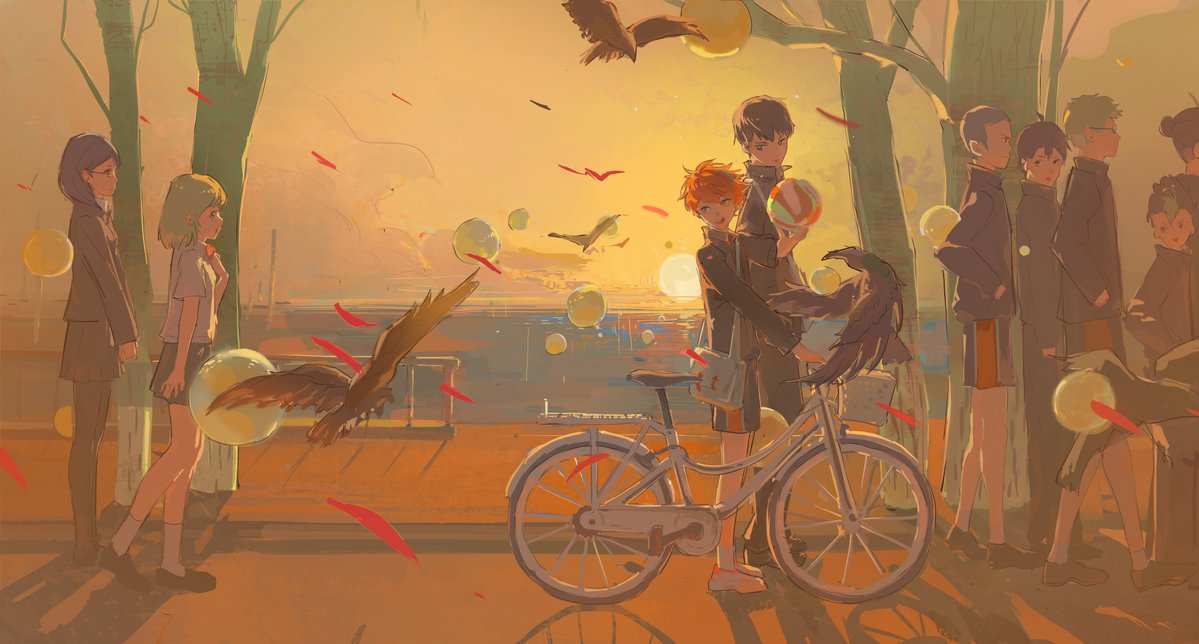 "鼓起勇气，我们一起继续前进吧！"#ハイキュー
#日向翔陽　＃谷地仁花