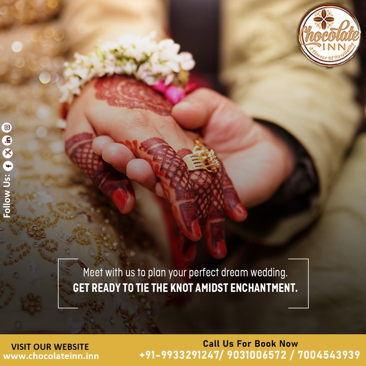 Get ready to tie the knot amidst enchantment at our stunning venue. ✨
#DreamWedding #HappilyEverAfter   

Call us at  933291247
Visit us: chocolateinn.in   

#WeddingBliss #UnforgettableMoments #CherishedMemories  #Hotelchocolateinn #weddings #banquethall #Patna #Bihar