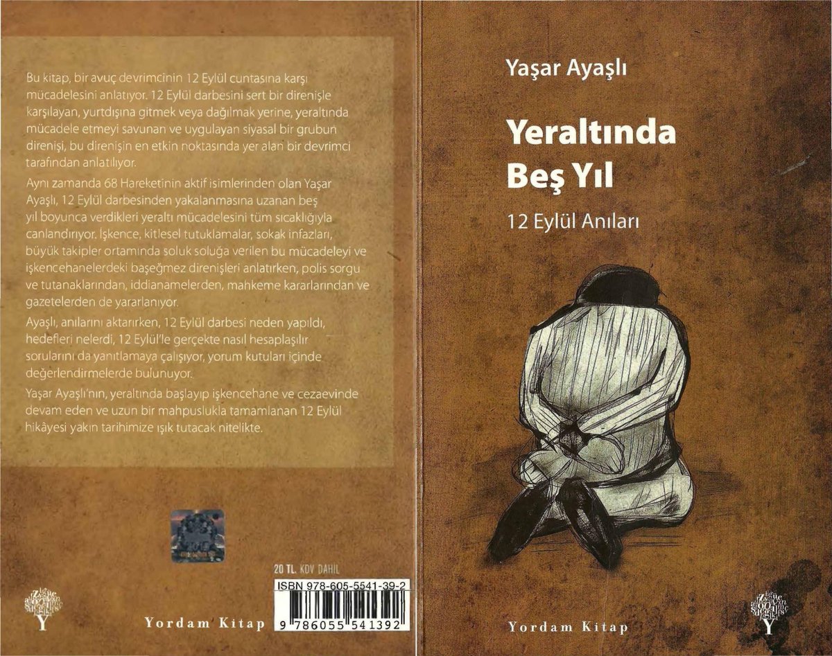 Yaşar Ayaşlı - Yeraltında Beş Yıl (12 Eylül Anıları)

Yordam Kitap, 1. Baskı, Ağustos 2011, 414 sayfa

Tıpkıçekim
PDF-CS ve epub
Boyut: 20 MB ve 2,2 MB

gonotes.me/7g5p5

#YaşarAyaşlı #sol #sosyalizm #TürkiyeSolTarihi #darbe #12Eylül #YordamKitap