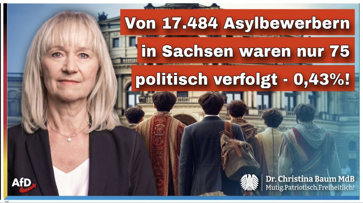 #Schutzsuchenden missbrauchen unser #Asylrecht #Wirtschaftsmigranten, die gekommen sind, um sich bei uns in die soziale #Hängematte zu legen. Die Kosten allein in Sachsen 652 Millionen Euro! #Remigration – sofort! t.me/KlartextBaum/3… freilich-magazin.com/politik/sachse… #deshalbAfD