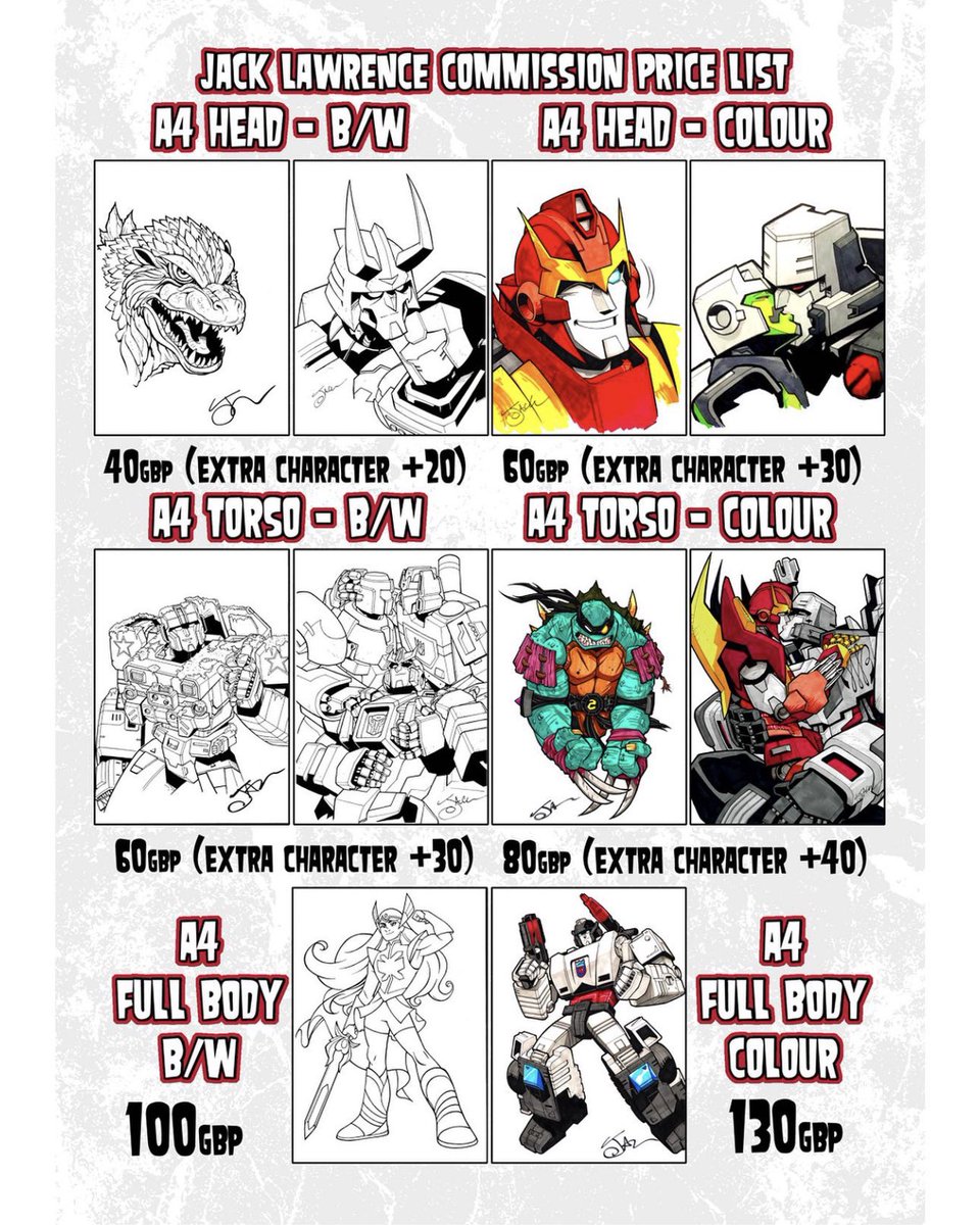 Right, commissions for @tfnationltd in August are OPEN! You know the drill; if there’s something you’d like, bung me a DM here or email art@jackademus.com and I’ll get you booked in. Payment can be as late as pickup at the show!
