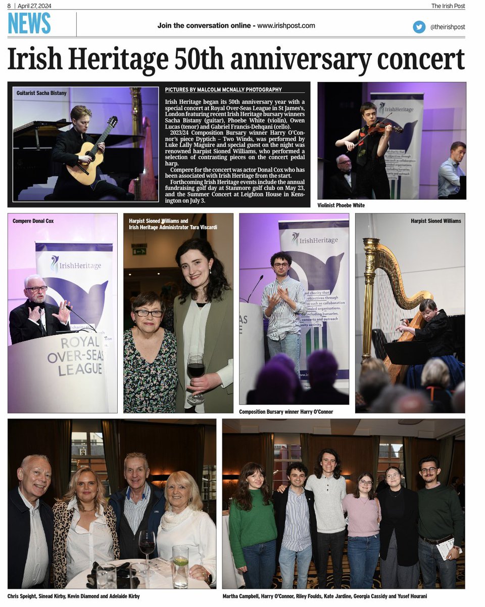 Irish Heritage (@heritageirish) on Twitter photo Great coverage of our 50th anniversary concert in this week’s <a href="/theirishpost/">The Irish Post</a> - be sure to pick up your copy! Great coverage of our 50th anniversary concert in this week’s <a href="/theirishpost/">The Irish Post</a> - be sure to pick up your copy!