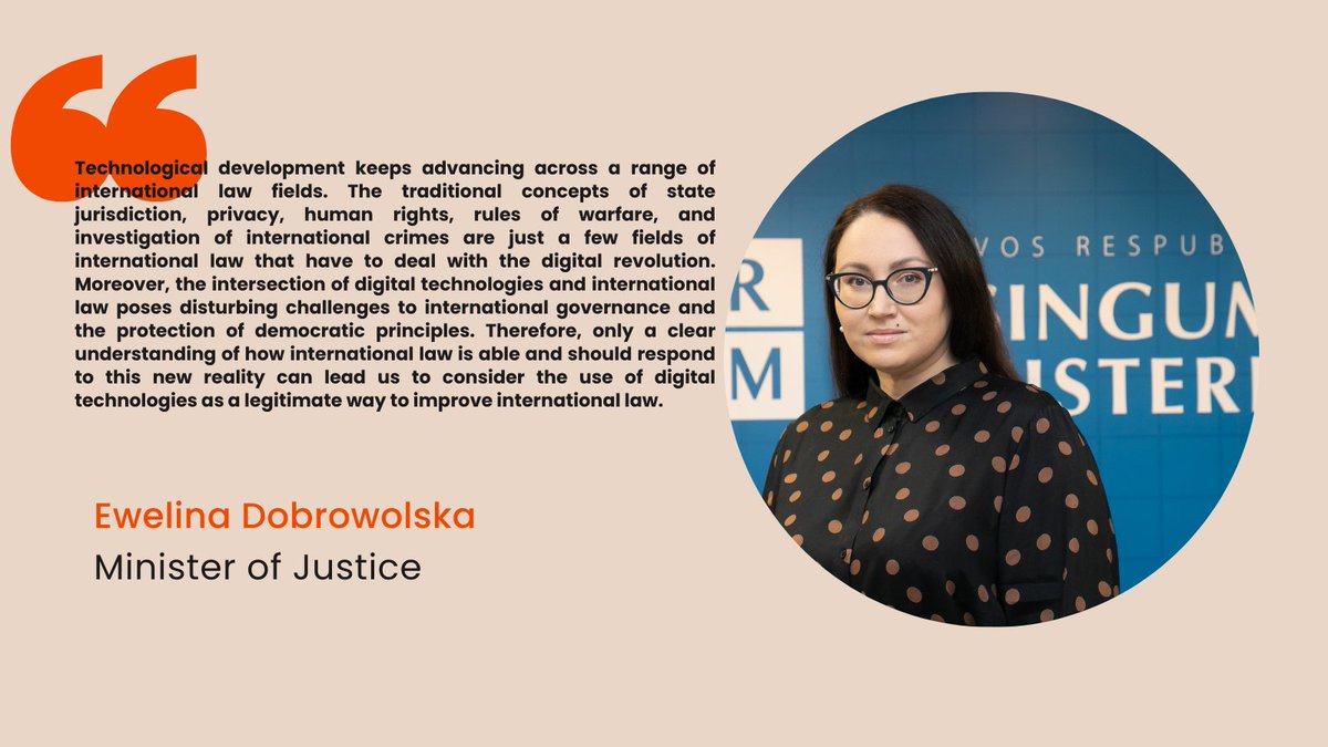 We are honoured to introduce our conference partner – the Ministry of Justice of the Republic of Lithuania, here is what Minster of Justice @EveDobrovolska has said for #ESIL2024Vilnius: