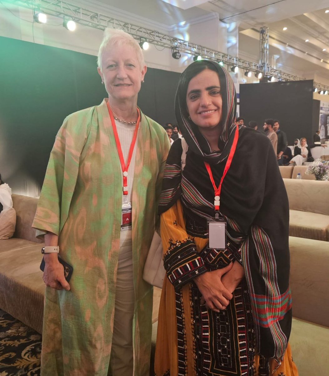 'Glad to touch base with Dr @MahrangBaloch at #AJConf2024 and listen to her concerns relating to #Balochistan.' @RKionka