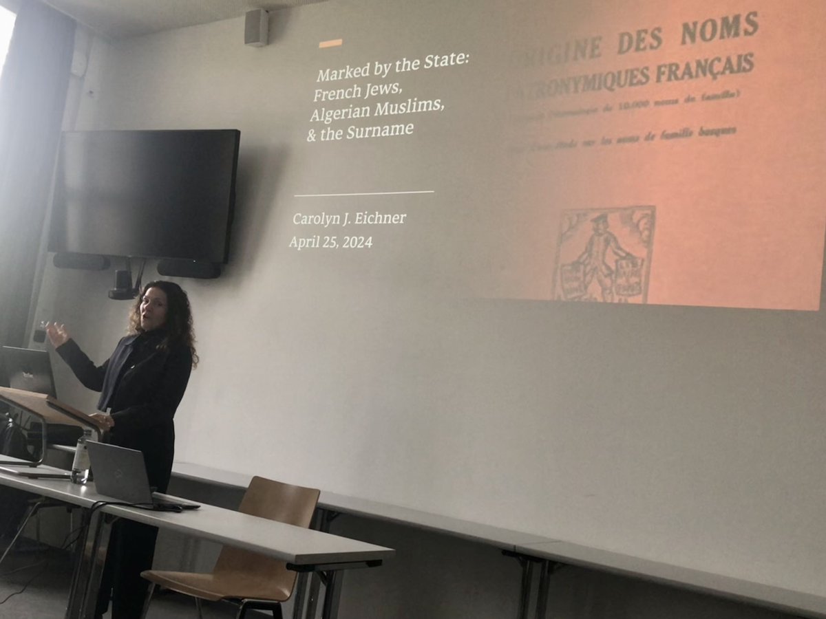 After listening to @EichnerCarolyn's fantastic talk @UniFreiburg this Thursday, can't wait to read her forthcoming book on French imperial politics of naming, their racializing effects and gendered citizenship!