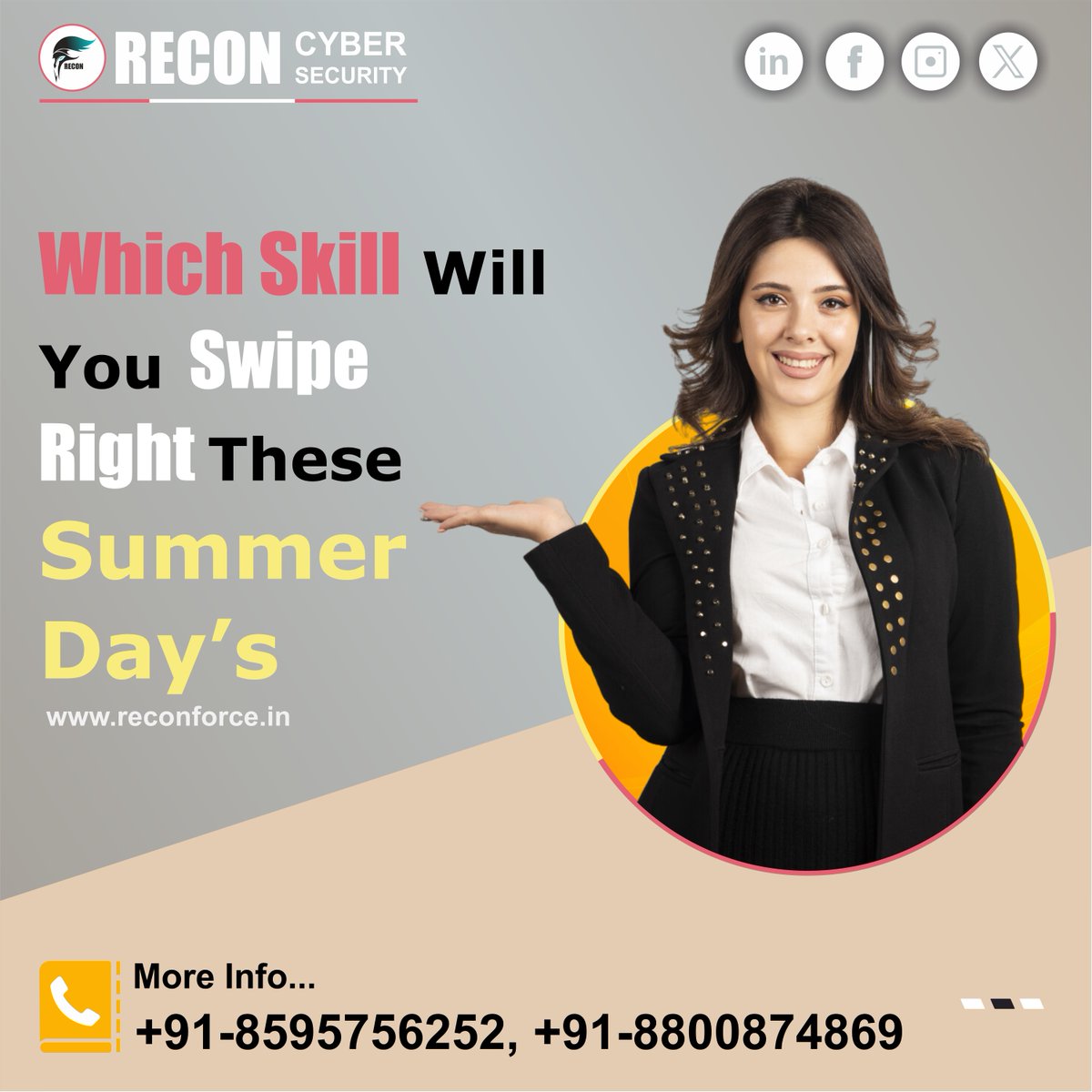 Looking for a new skill to sharpen this summer? Why not dive into the world of Recon Cyber Security?   join ReconForce Pvt.Ltd forms.gle/VxfXJSzBWjbLAN…   Visit for more info...

reconforce.in #CyberSecuritySkills #SummerLearning #LearnCyberSecurity