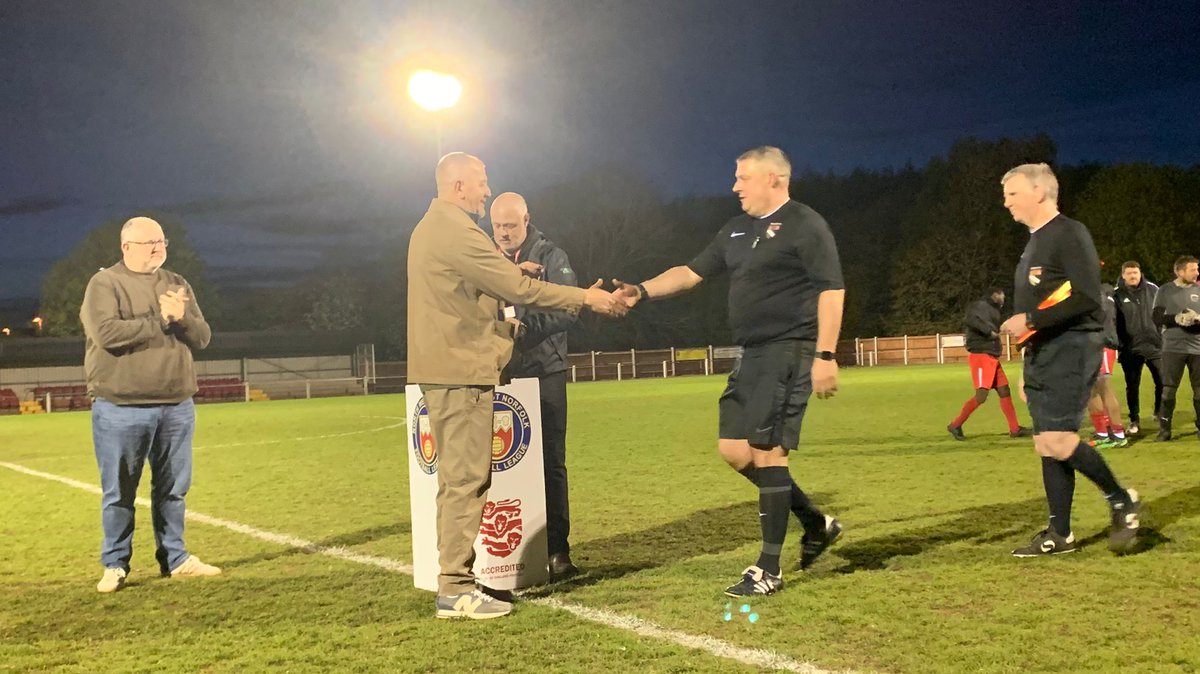 Another night under the lights with @NWNLeague I had the honour or presenting the medals in the Div 1 cup final last night at @fakenhamtownfc where @Reffley_FC beat my team @WSSFC1 2-0.