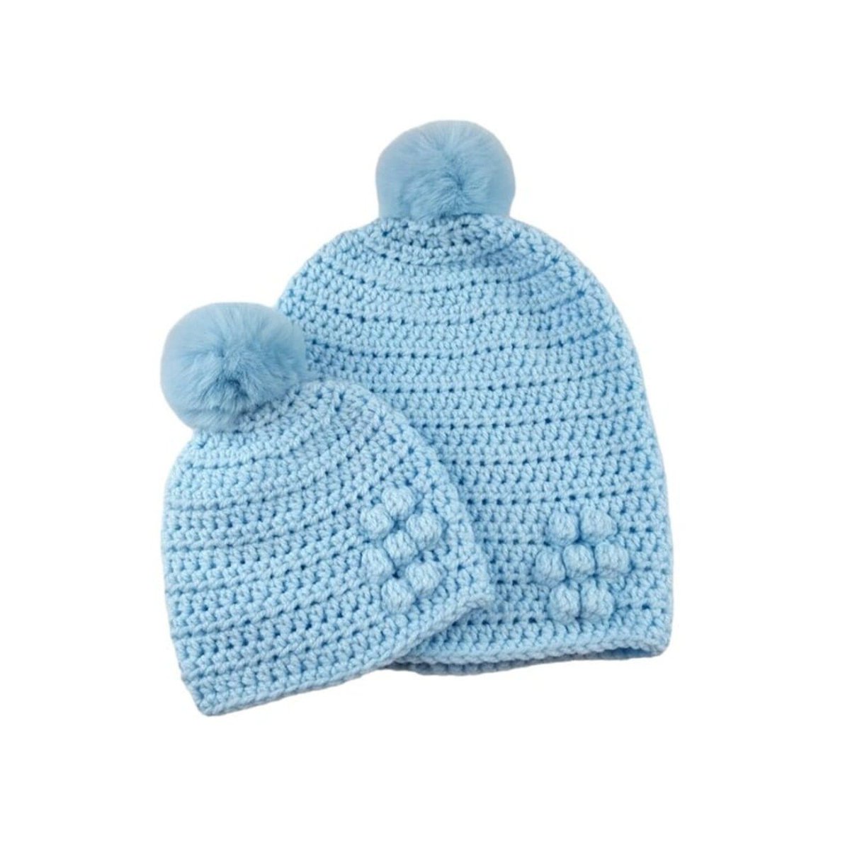 Check out these adorable matching light blue crocheted hats for mummy and baby! They feature a lovely flower detail and detachable faux fur pompoms. Handmade with love. knittingtopia.etsy.com/listing/167118… #Knittingtopia #HandmadeBabyClothes #MummyAndBaby #craftbizparty #MHHSBD
