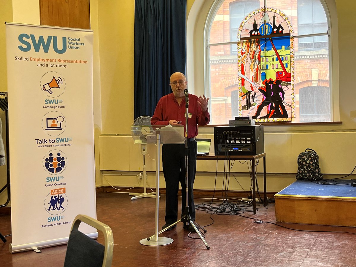 'What do social work and trade unionism have in common? Solidarity, social justice, and empowerment.' Brilliant keynote speech from @DrNeilThompson at #SWUConference2024 on social work as a form of advocacy and promoting rights that's parallel with trade unionism.