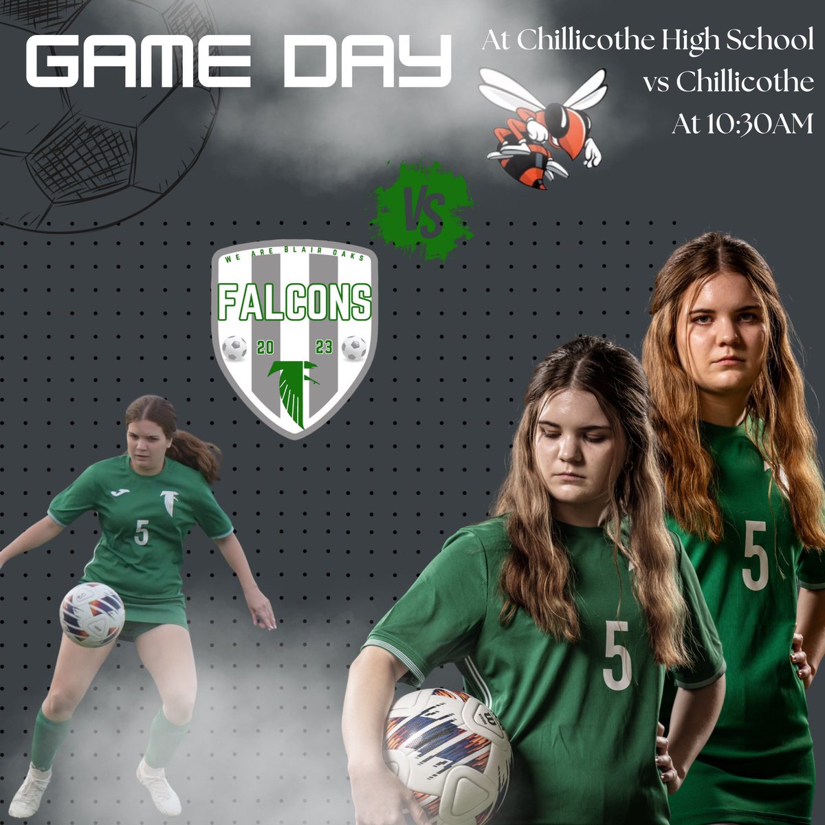 💚Game. ⚽️ Day. 🤍
⏰ 10:30am kickoff 
📍 Chillicothe High School          
➡️ Lady Hornets     

#SoccerSquad2 #WeAreBlairOaks #MOsoccer
@ClayCrouch3 @bmeldrumBO @midmosports @NTsports @actionjaxon05 @WeAreBlairOaks