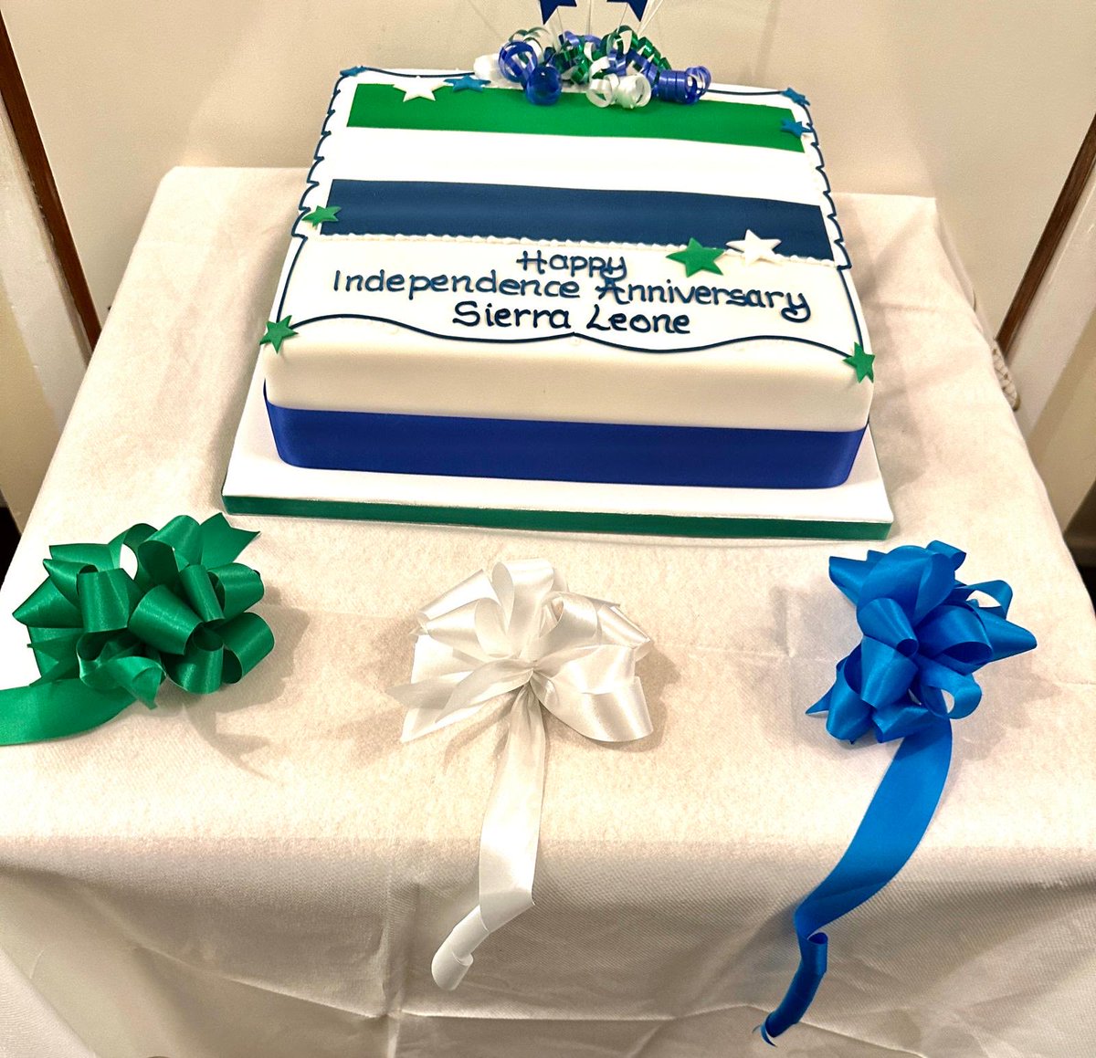 High Commissioner Dr. Morie Manyeh and staff at the SLHC in London, extend warm wishes to HE Brig (Rtd) Dr. Julius Maada Bio, VP Dr. Mohamed Juldeh Jalloh, and the People and Government of Sierra Leone, on this happy 63rd Independence Day!