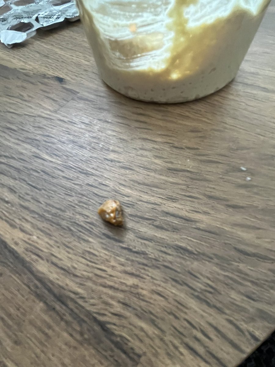 Gem_Fitz's tweet photo. @waitrose bit of gravel(?) in my houmous bought today! Lucky I didn’t break a tooth tbh! Sharing it with my 2 year old so not great. https://t.co/BEb1i1kBZY