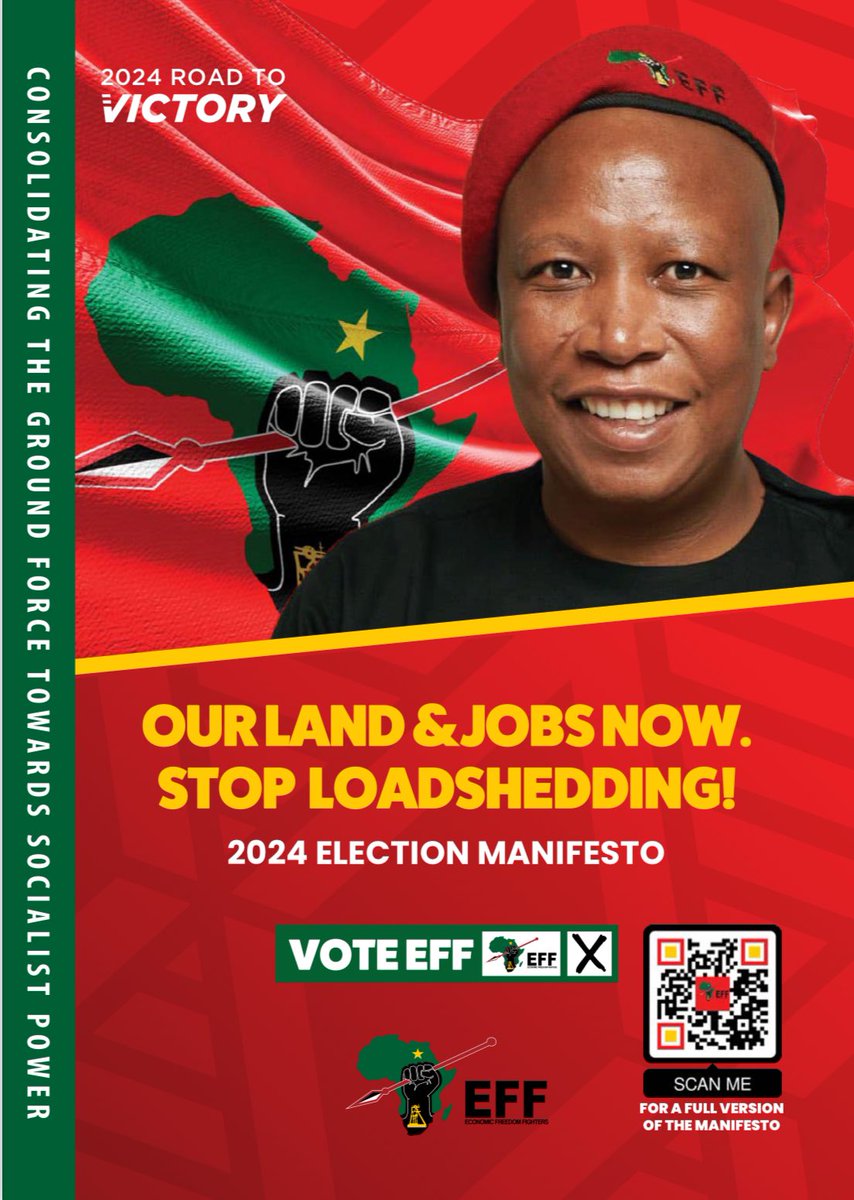If people were reading all political parties elections manifesto’s, they would vote the EFF. But in South Africa people vote for vibes, for feel good effect. #VoteEFF
