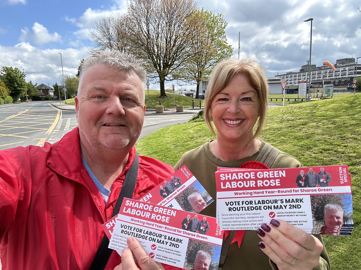 Out early today delivering our election special leaflets, so many residents stopping us along the way and saying that they want another LABOUR Councillor to represent them here in Sharoe Green ⁦<a href="/prestonlabour/">Preston Labour</a>⁩ ⁦<a href="/RVLabour/">Ribble Valley Labour</a>⁩ ⁦<a href="/connord_291/">Cllr Connor Dwyer</a>⁩