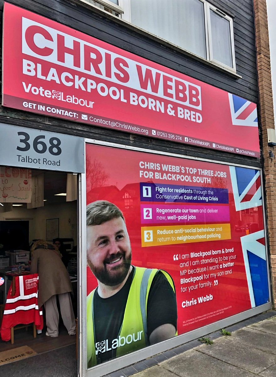 I can't vote in the Blackpool South by-election. But if I did I would be supporting @ChrisPWebb for #Labour
