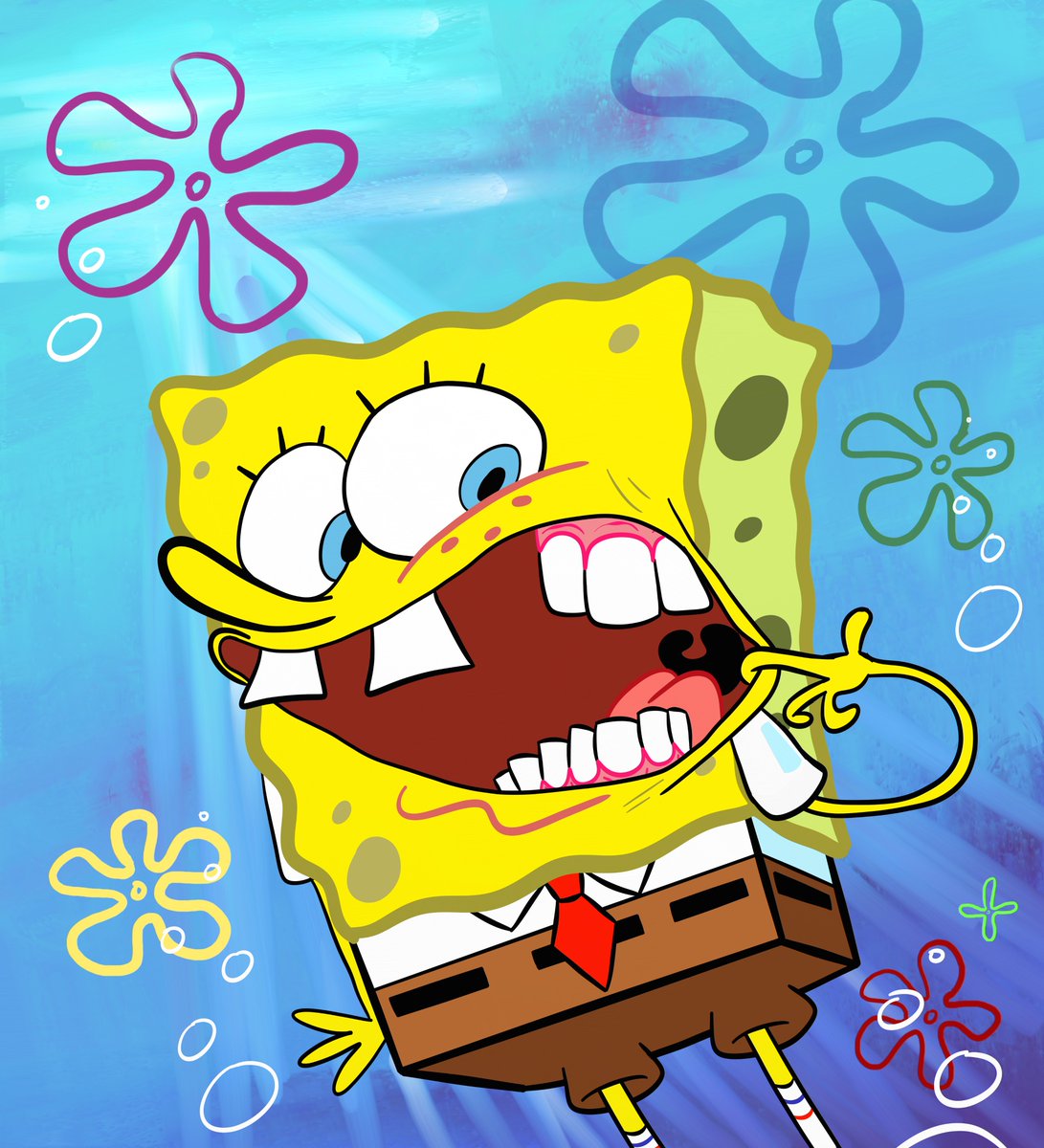 Having oral surgery done in a few days so I wanted to draw some SpongeTeeth