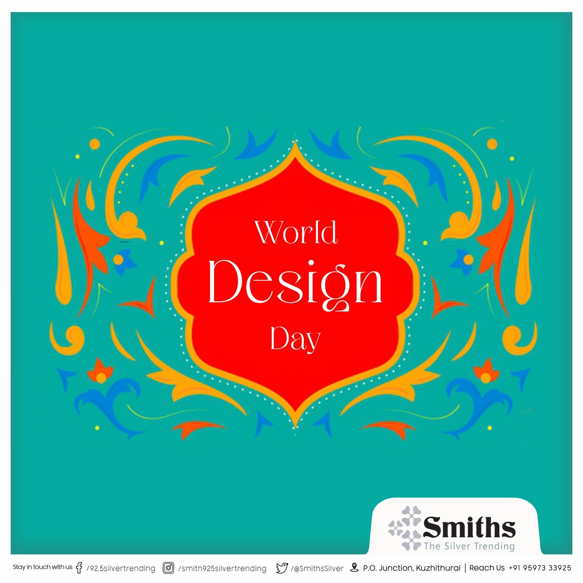 • World Design Day

Smiths®

Smiths® | ThesSilverTrending™ | #PremiumSilverJewellery | #SilverJewellery | #kuzhithurai | #குழித்துறை | #marthandam | #kanyakumari | #கன்னியாகுமரி | #WorldDesignDay