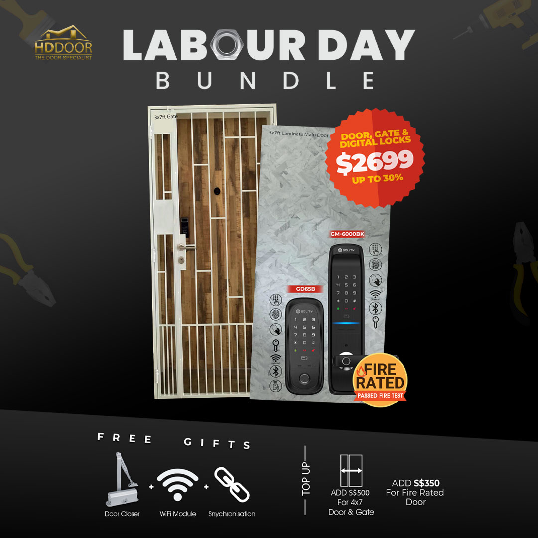 Celebrate Labour day with incredible deals on Laminate Main Doors, Metal Gates and Digital Locks at HDDoor! , plus free gifts and add-ons. Don't miss out on this opportunity to save big and make your labour day unforgettable. Shop HDDoor's labour day Flash sale