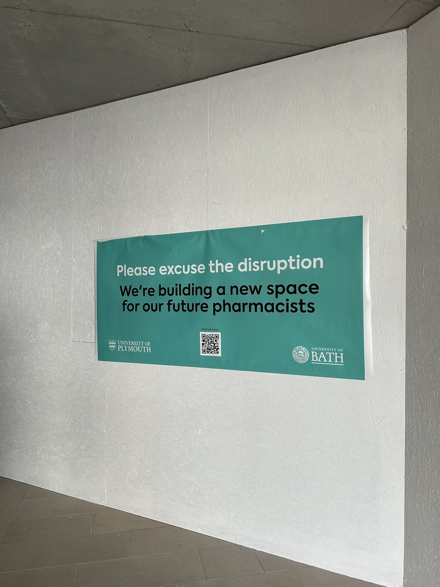 It’s starting to get very real! New @PharmUnivBath MPharm @PlymUni starting in Sept 24. Brand new pharmacy practice teaching facilities being built!!