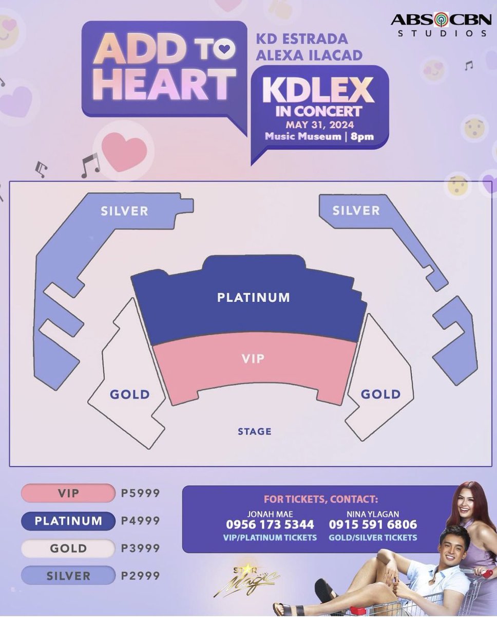 Sweethearts & Solids, Mark your calendars for the most-awaited concert, “Add To Heart: KDLex in Concert” featuring the Hottest Musical pair -KD Estrada & Alexa Ilacad , this May 31, 2024, 8PM at the Music Museum. Tickets available starting April 30, Tuesday at 12NN🤍