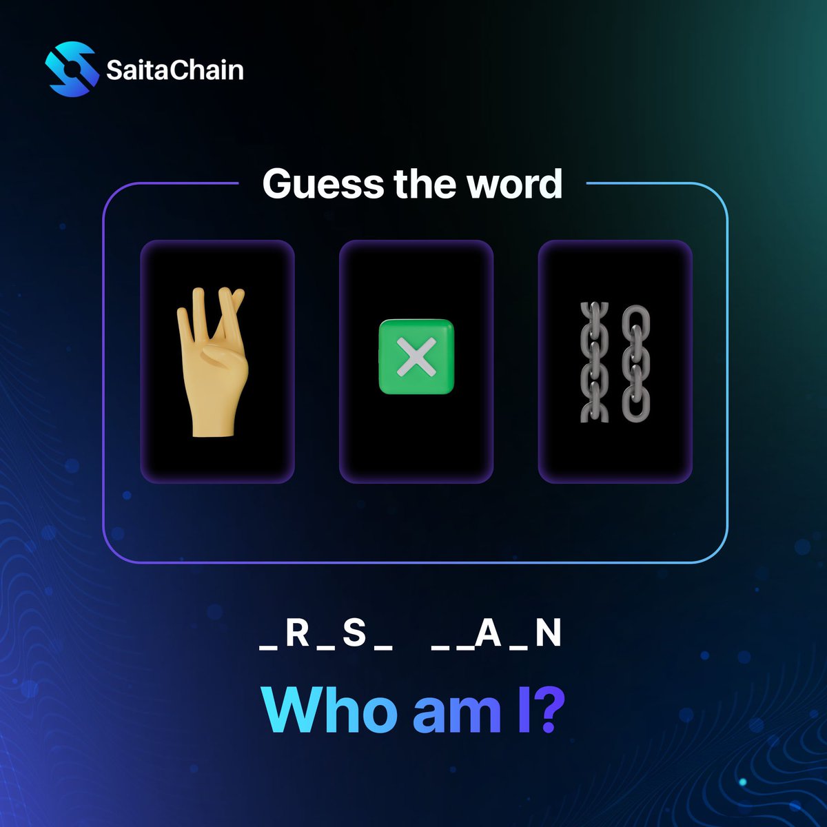 How well are you familiar with the world of blockchain? ⛓️ Comment the correct answer below and fill in the blanks! 🤔 #SaitaChain #SaitaBlockchain #SaitaChainCoin #SmartContracts