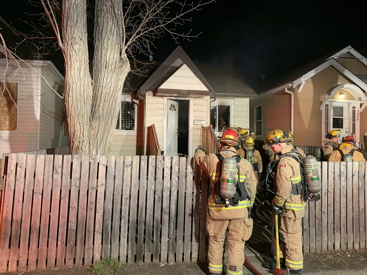 Crews responded to a house fire 1900 Blk St John street at 10:49 pm. Smoke coming from the rear of the house on arrival. Fire was contained to one room on the main floor. All searches completed and no injuries reported. Fire will be under investigation. #YQR