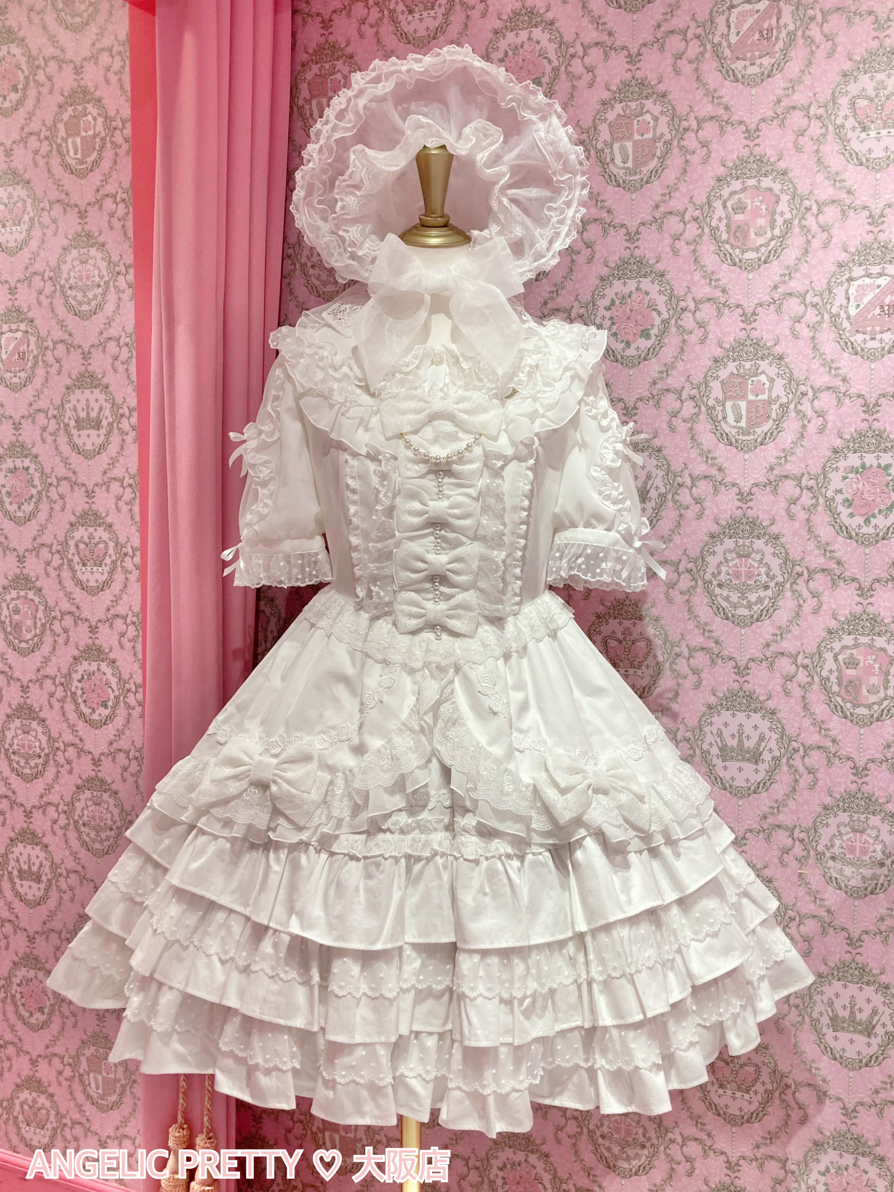 Angelic Pretty ピンク フリルシースルーボンネット（angelic