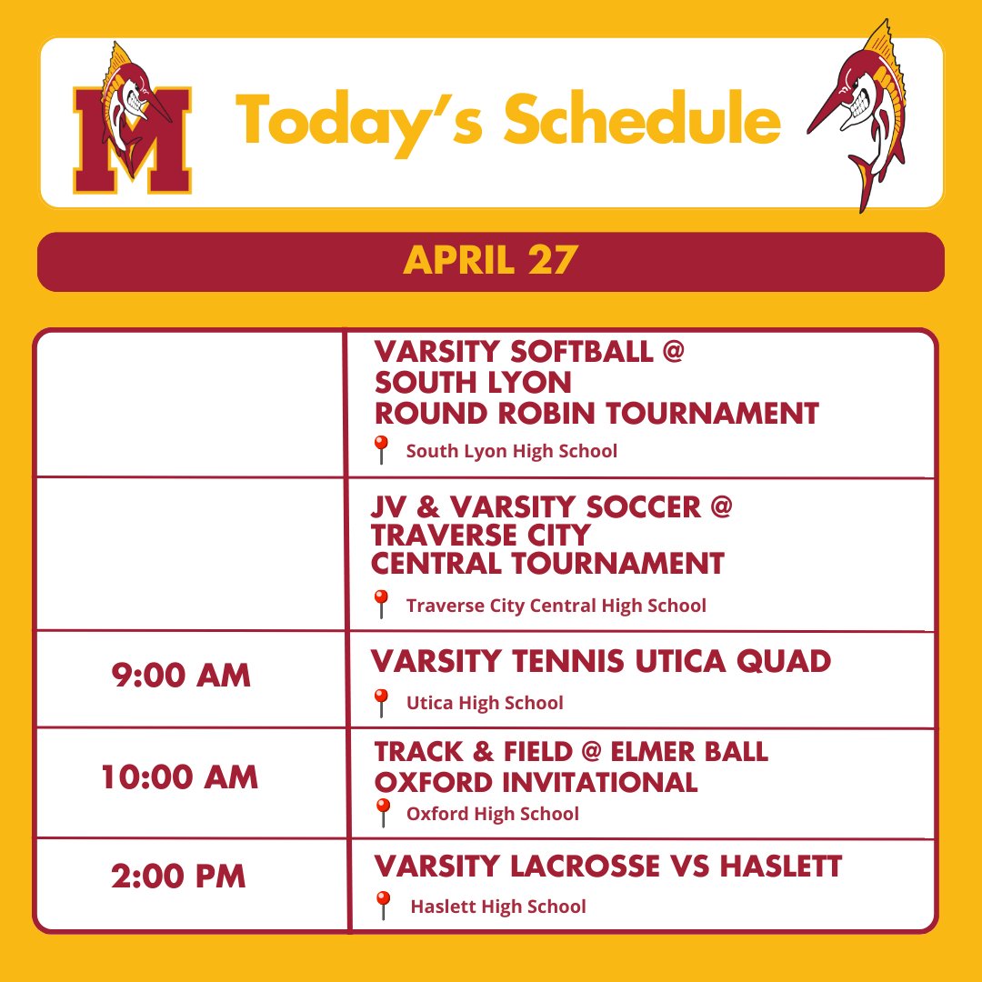 No home action this weekend :( as Mercy Softball, Soccer, Tennis, Track & Field & Lacrosse are all on the road. Let's Go Marlins!