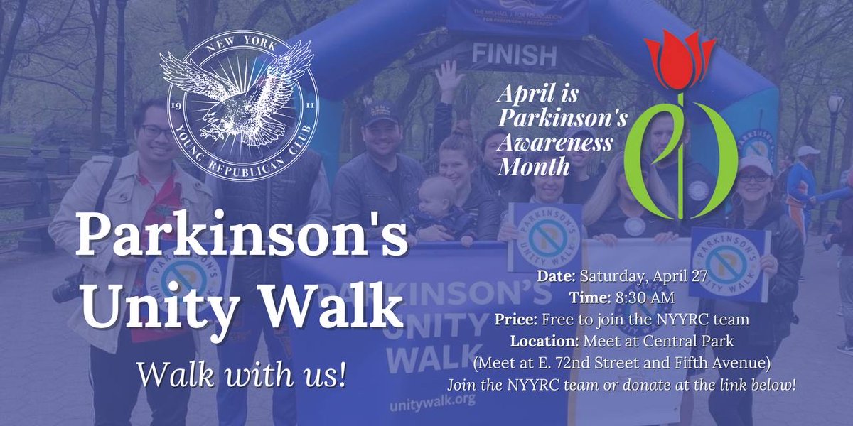 Today, Saturday, April 27 at 8:30am in Central Park, we will be walking in the Parkinson's Unity Walk powered by The Michael J. Fox Foundation to support Parkinson's research! Click the link to register for free and join our team: give.michaeljfox.org/team/577674