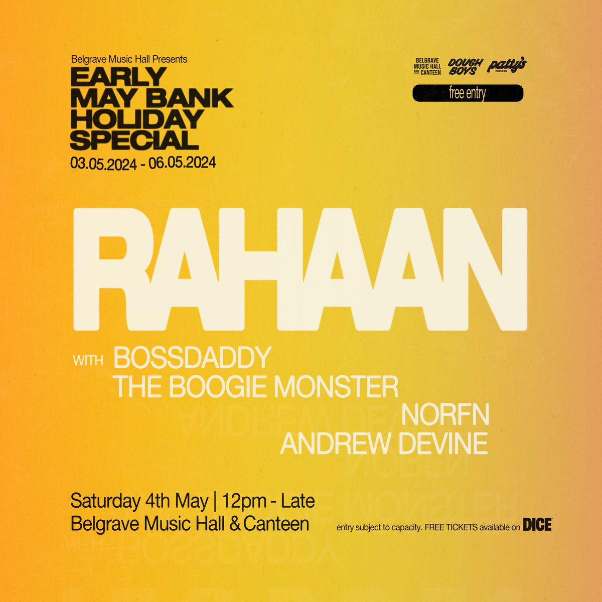 buff.ly/3UklU3p Bank holiday Saturday duties go to the true legend of disco, Rahaan💃 He's been dropping disco and proto-house beats to music heads since the 80's and is now a well respected DJ and artist in his own right with a global following... we're in for a treat!