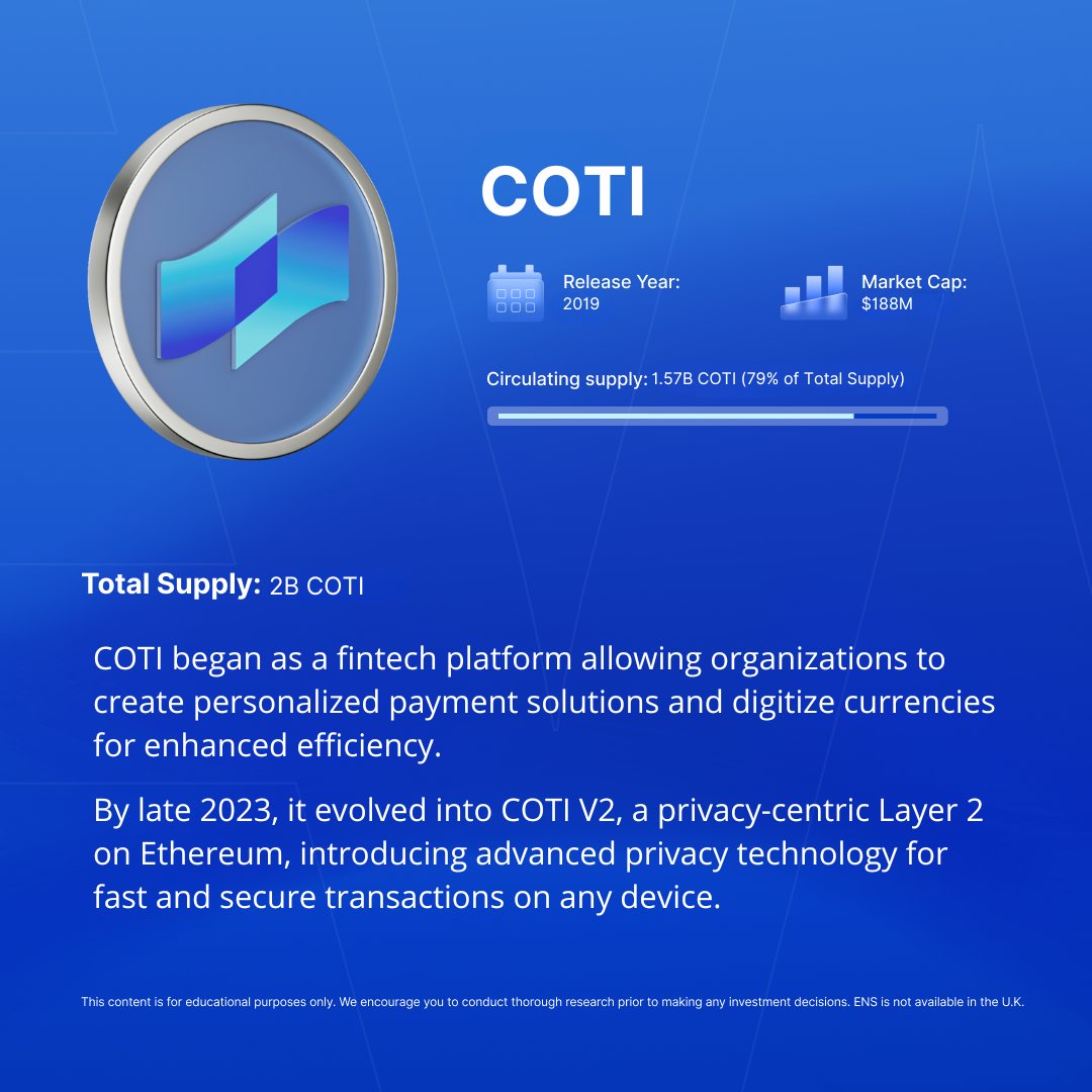 From digitizing payments to prioritizing privacy, $COTI | @COTInetwork has come a long way! Check out our banner to learn more about them! 👇 What do you think about their move to Layer 2 on $ETH? Share your views in the comments! 🗨️