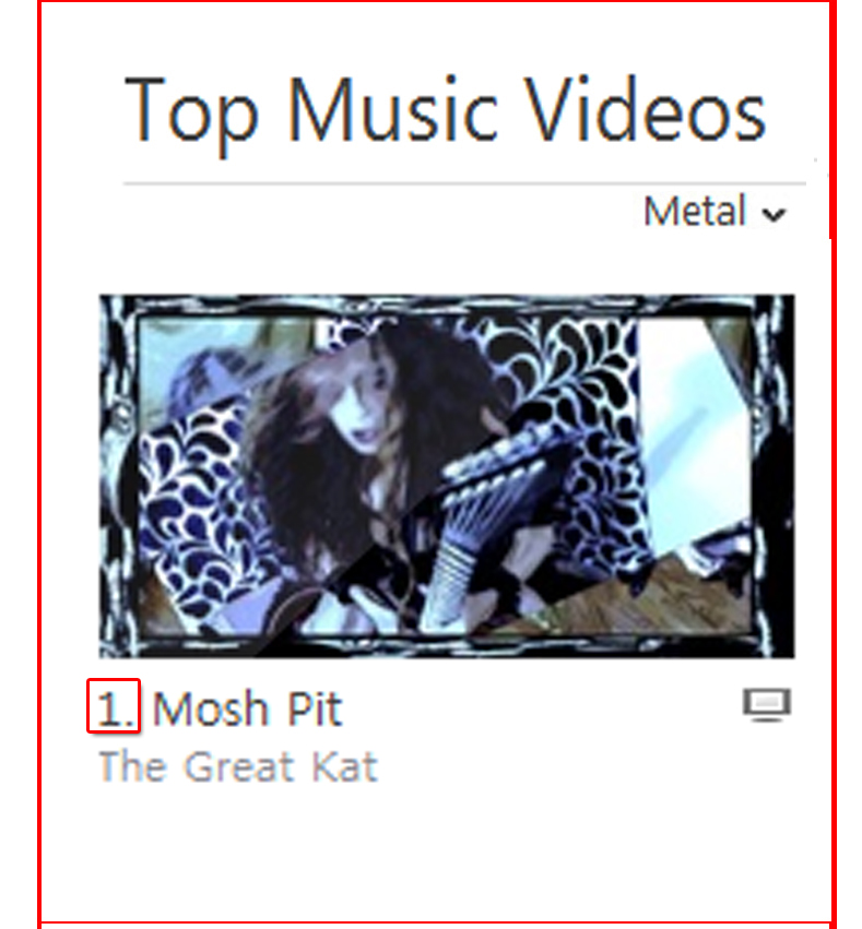 #1 VIDEO on iTunes! 'MOSH PIT' By THE GREAT KAT!
The Metal Messiah Is Back with New Insane 'Mosh Pit' Metal Video!
iTUNES VIDEOS music.apple.com/us/music-video… 
VEVO youtube.com/watch?v=YLyFKC… 

#MUSICVIDEO #THEGREATKAT #METAL