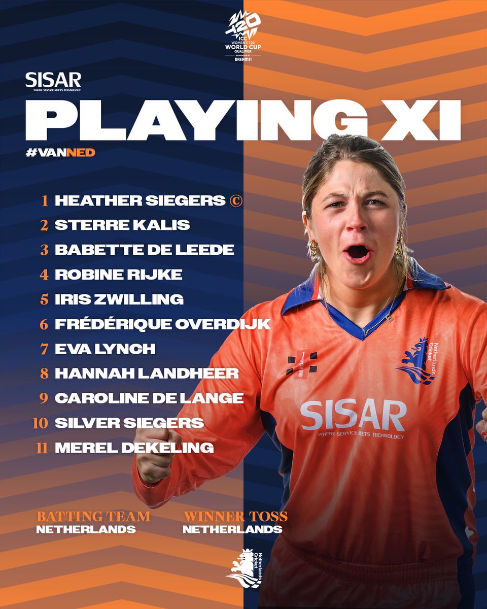 Our 𝗣𝗟𝗔𝗬𝗜𝗡𝗚 𝗫𝗜 for today's game against Vanuatu ⚔️ #kncbcricket #kncbwomen #t20worldcup #sisar #hcl #icc #VANNED #t20wcq