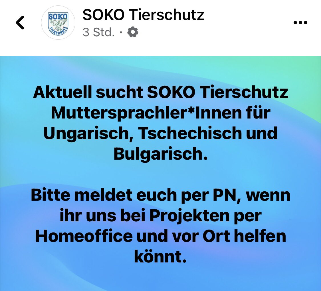 Bitte meldet euch bei @SOKO_Tierschutz ☝🏻
Danke 🙏🏻