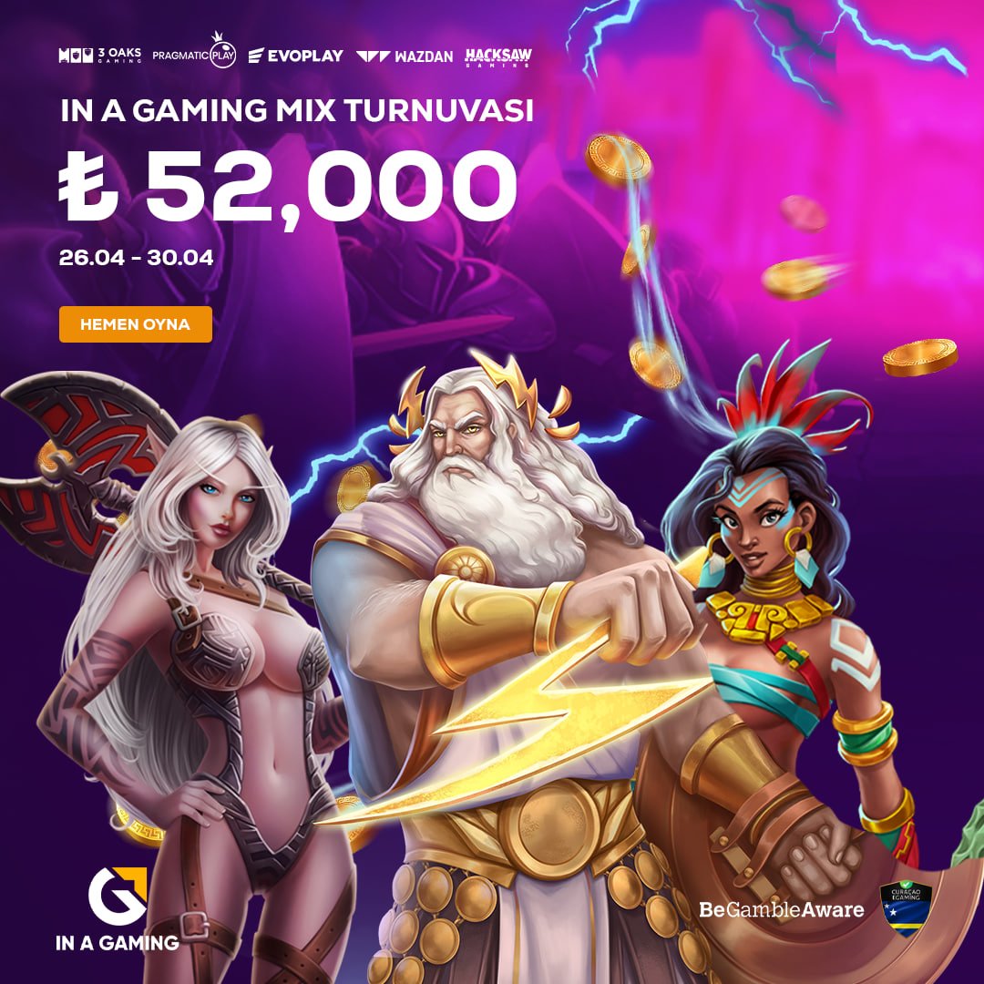 🎰 52.000₺ ödüllü In a Gaming MIX turnuvası başladı. 🎁 Büyük ödül havuzundan çıkan fırsatları kaçırma! 🎉 In a Gaming ayrıcalıklarından geri kalma. 📲 inagaming.live/twitter