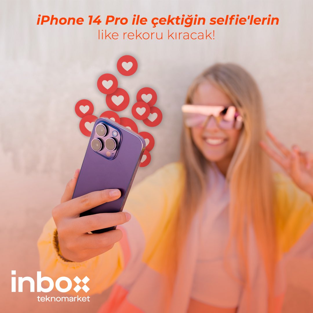 Çektiğin selfie'ler like butonlarını patlatsın istiyorsan iPhone 14 Pro alışverişini Inbox'tan hemen yap, hızlıca teslim al ve harika fotoğrafların tadını çıkar. #Inbox #iPhone14Pro #KutuKutuTeknoloji