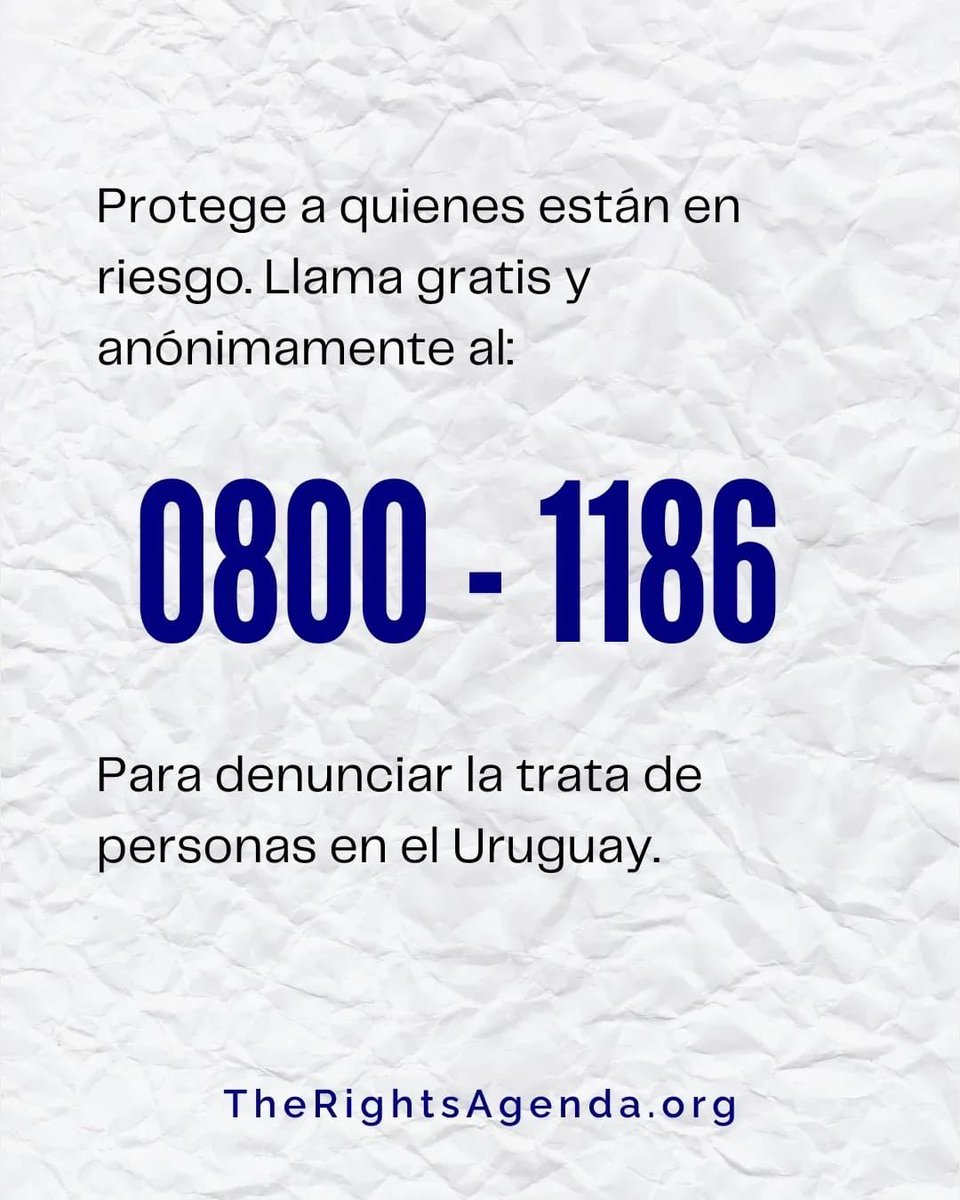 La sociedad civil organizada brinda una comprensión profunda de las realidades locales y una red de apoyo crucial para las víctimas. Para denunciar la trata de personas en el Uruguay, llama gratis y anónimamente al: 0800-1186 #TrataDePersonas #Concientización #RAD