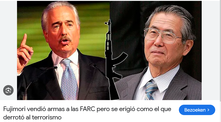 @DerechaPeru Según el ex pdte Andrés Pastrana y el servicio de inteligencia, Fujimori-Montesinos vendieron más de 50 mil fusiles comprados en Jordania a las FARC de Colombia. Hay muchos videos. Dejen de mentir.@AccionDeAmparo @Rollhando @carlospeak @mercedesopina @JosAyal14672119