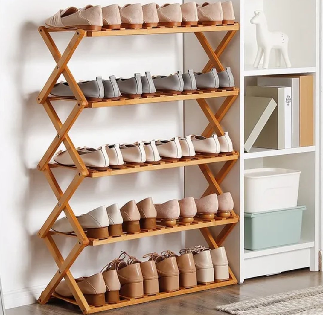 Keep your shoes organized with our folding shoe rack! #ShoeRack #OrganizedLiving #HomeEssentials