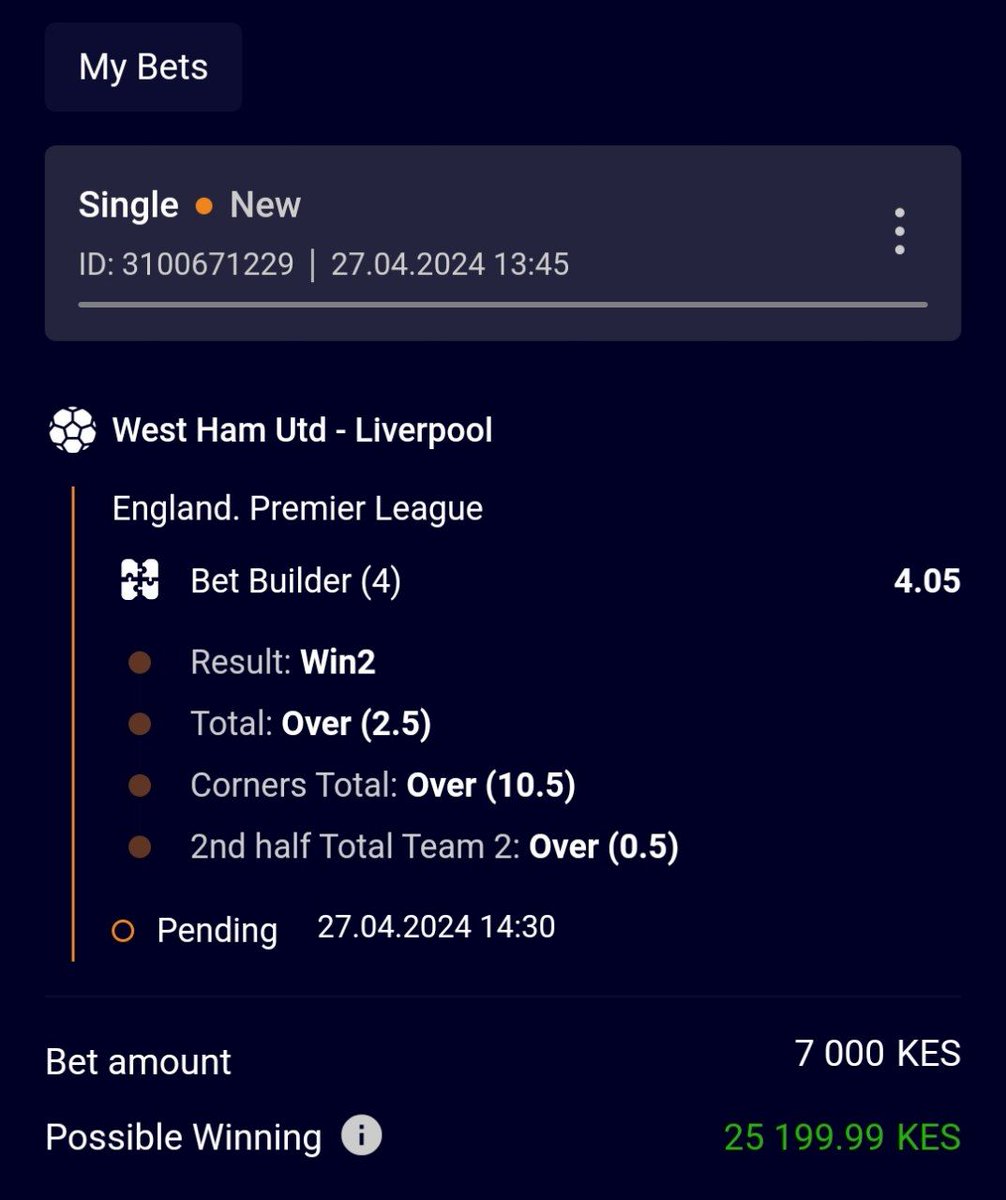 💥Westham vs Liverpool betbuilder 4.5 odds Only on #BETAFRIQ 💥 Don't have an account Register here👇 cutt.ly/Zw7Xc43E