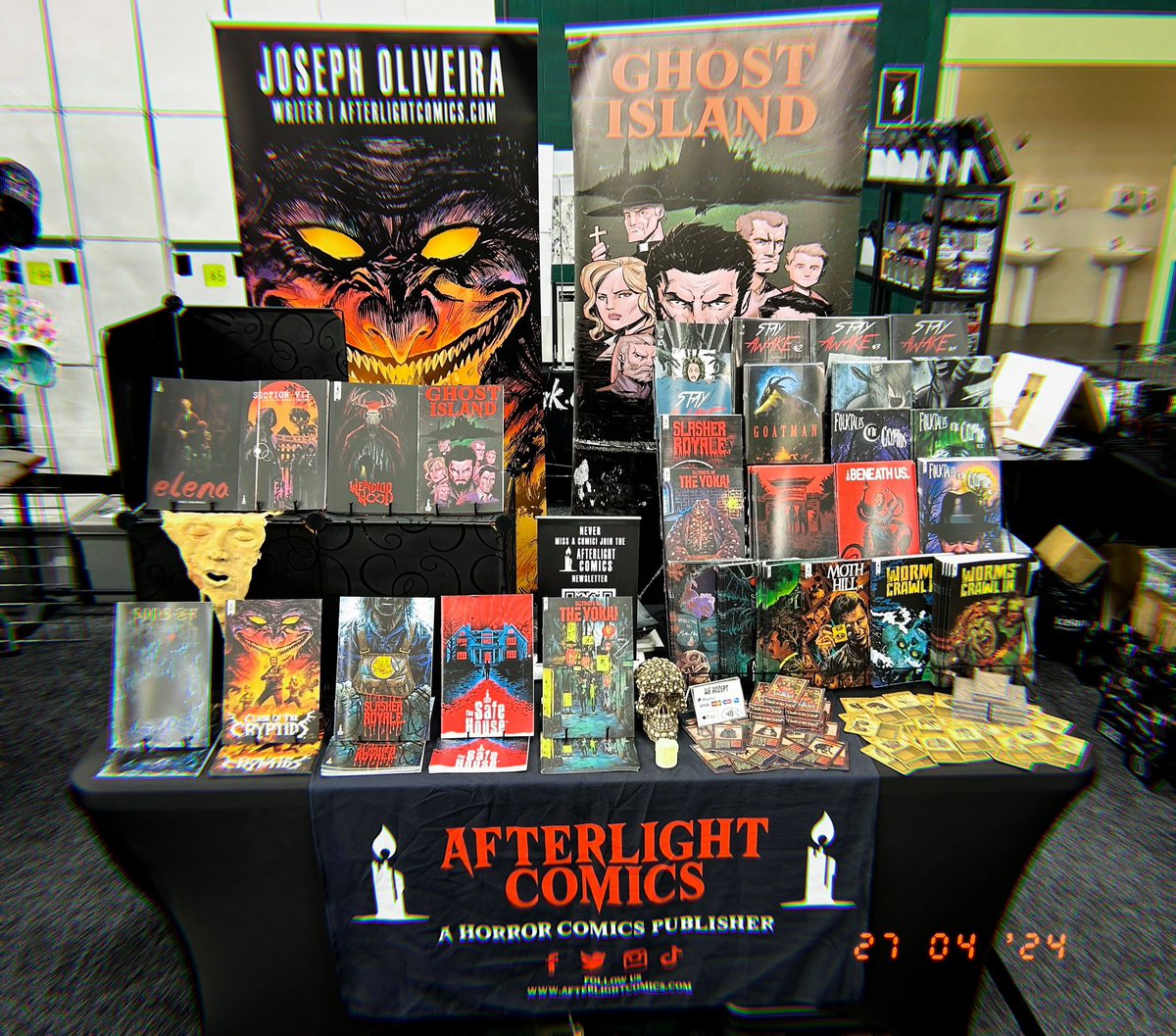 We are set up and ready for Comic Con Mania Leicester! Stop by and pick something up that will keep you up at night..💀