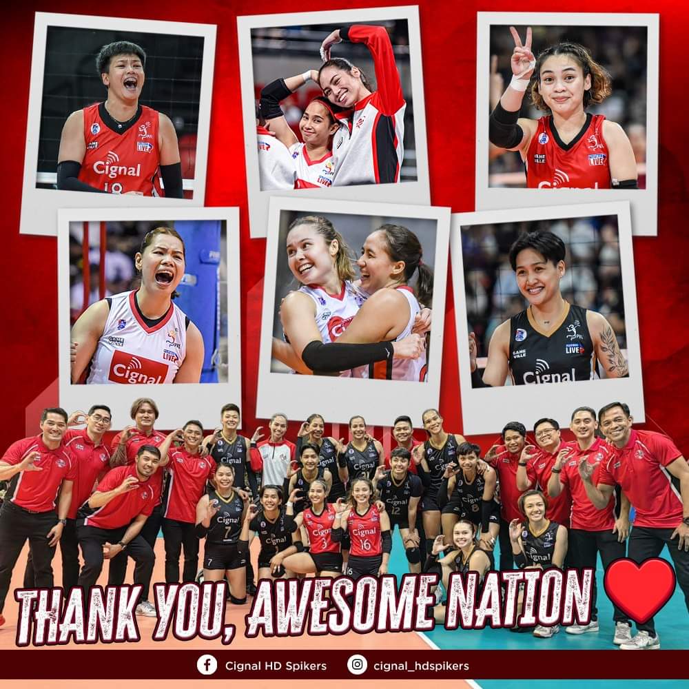 The sun will rise, and we will try again.

We may have fallen short this conference, but best believe we’re coming back stronger than ever. Thank you for your unwavering support for Team Awesome—see you in the next ones. 

#AwesomeNation
IG: cignal_hdspikers
FB: Cignal HD Spikers