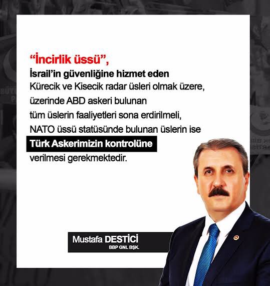 Akp’nin Cumhur İttifakı Ortağı BBP’nin genel başkanı Mustafa Destici’nin Kürecik ile ilgili sözleri.